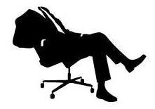 Anonymous Sitting in Office Chair | Die Cut Vinyl Sticker Decal | Blasted Rat