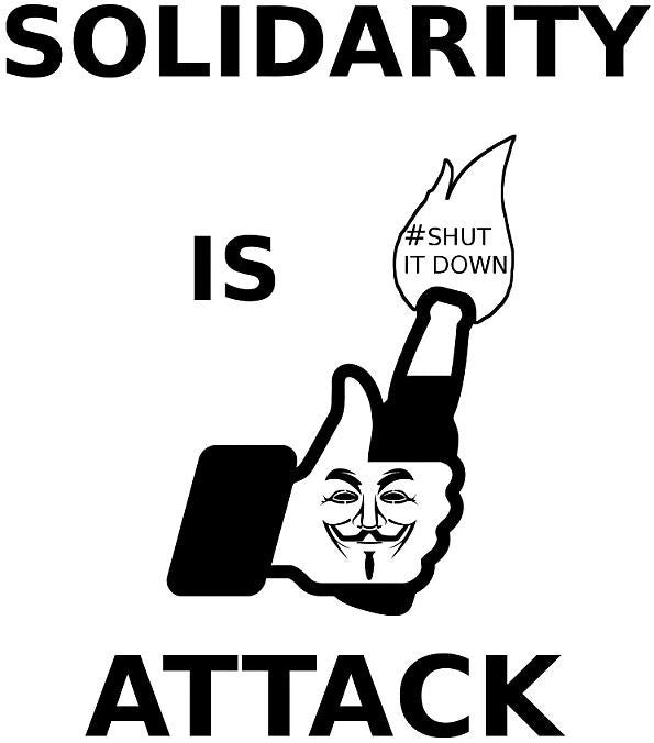 #ShutItDown Anonymous Solidarity Is Attack Facebook Molotov Like | Die Cut Vinyl Sticker Decal