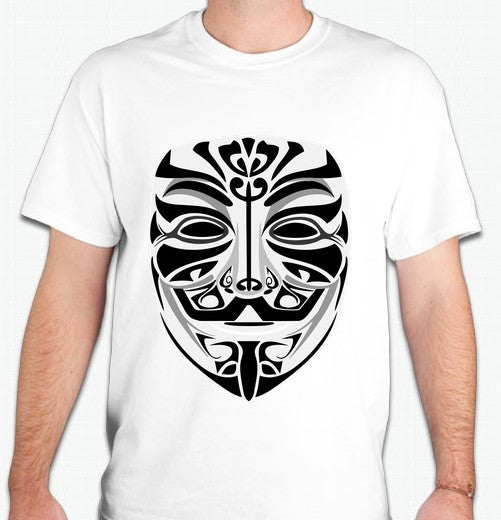 Anonymous Tribal Mask Black Art T-shirt