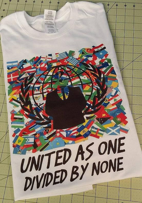 Anonymous United As One Divided By None Country Flags T-shirt