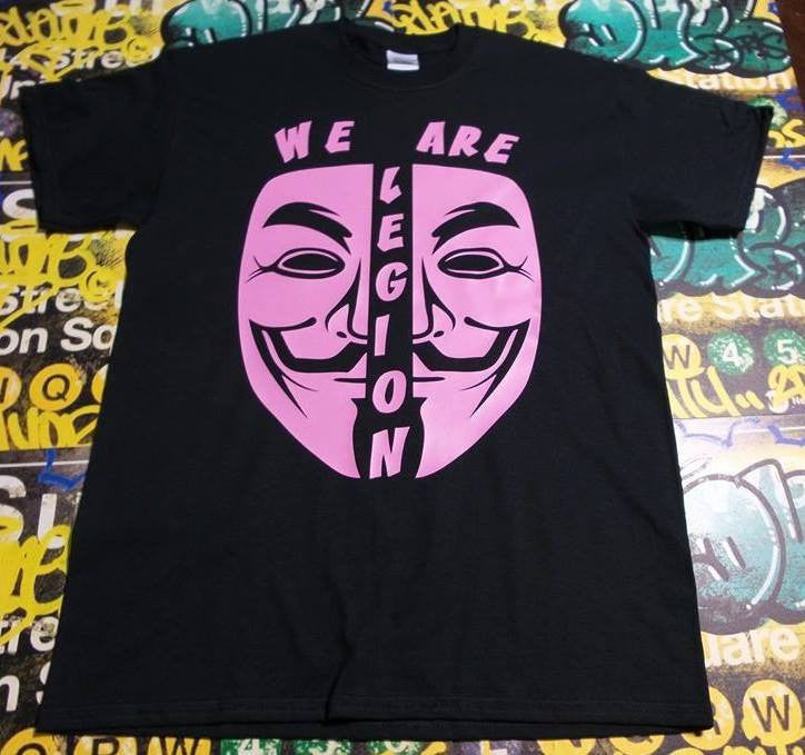 Anonymous We Are Legion Pink Mask T-shirt