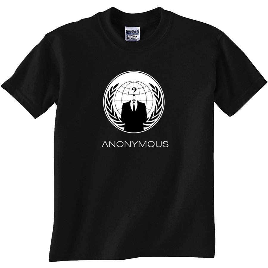 Anonymous Logo White Text T-shirt | Blasted Rat