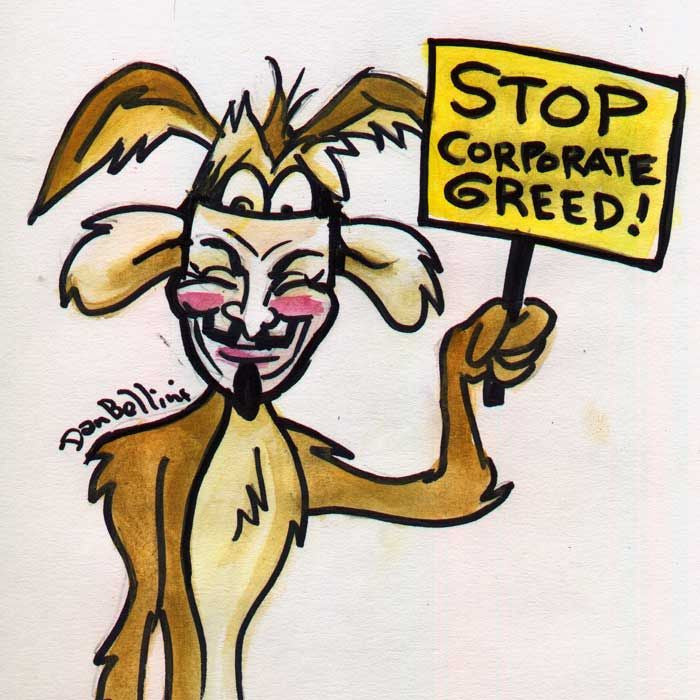 Anonymous Wile E Coyote Looney Tunes | Dan Bellini Occupy Art Print | Blasted Rat