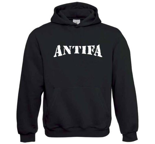 Antifa White Text Hoodie