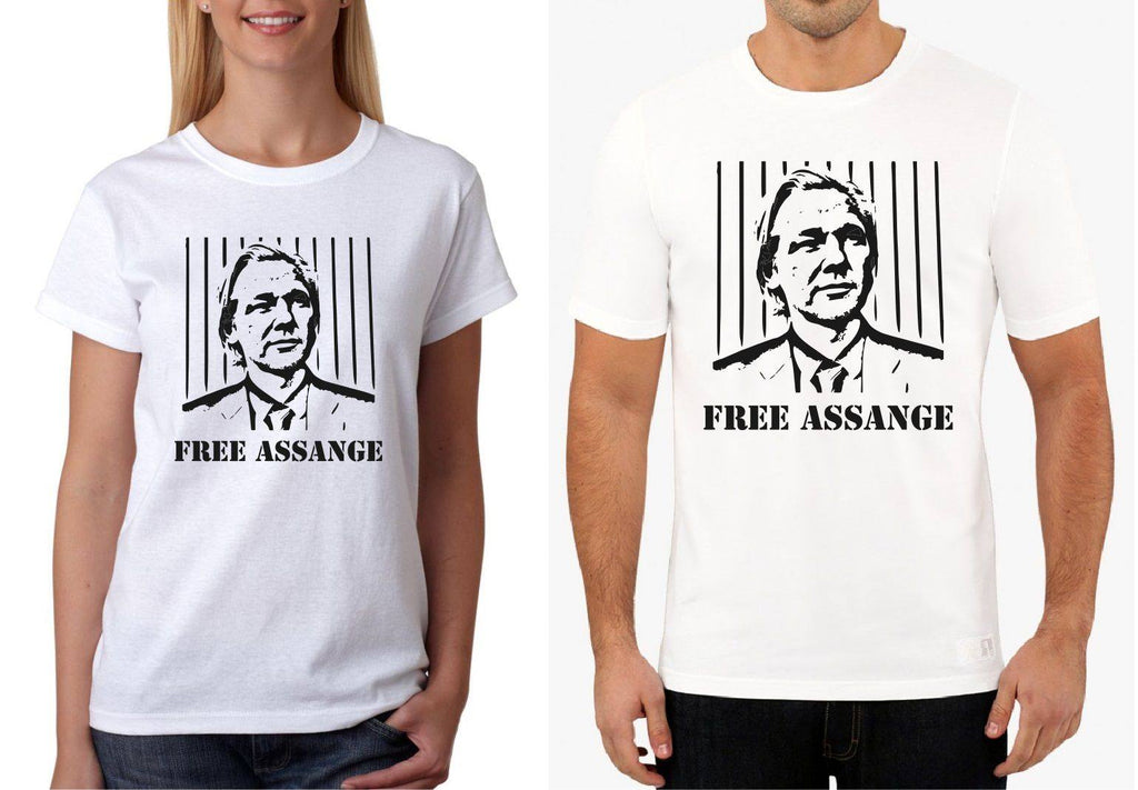 Free Julian Assange Anonymous Wikileaks Hacker t shirt