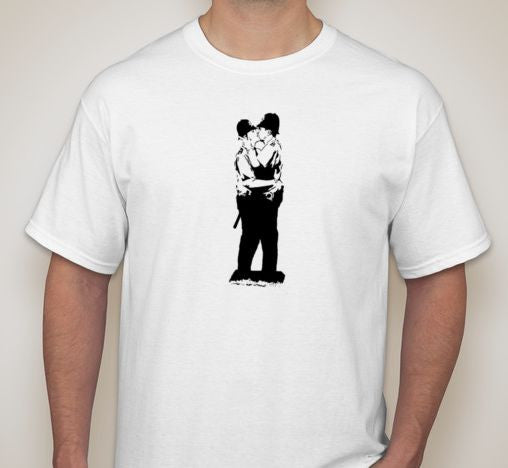 Banksy Gay Policemen Kissing T-shirt