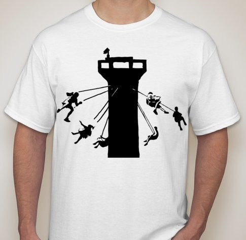 Banksy Street Art  Gaza Guard Tower Carousel T-shirt | Blasted Rat