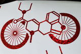 Psychadelic Bike Bicycle decal LSD DMT Mushroom Fans Sparkle Red