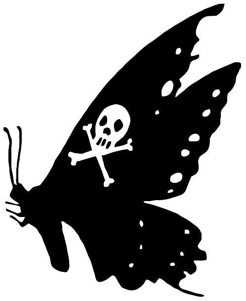 Butterfly With Skull Crossbones | Die Cut Vinyl Sticker Decal