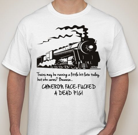 David Cameron Pig Gate Steam Train T-shirt | Blasted Rat