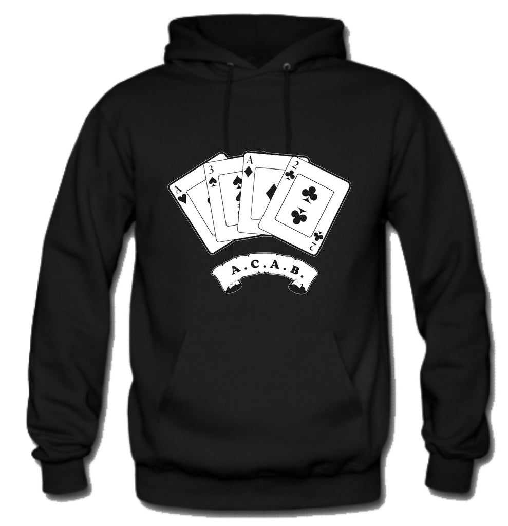 ACAB Scroll with Playing Cards A.C.A.B. Hoodie