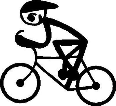 Cycling Stick Figure | Die Cut Vinyl Sticker Decal Sticker | Blasted Rat