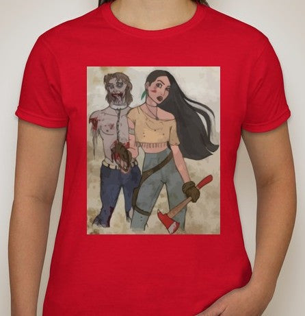 Disney Princess Pocahontas The Walking Dead Women T-shirt | Blasted Rat