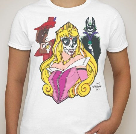 Day of the Dead | Disney Princess Aurora T-shirt | Blasted Rat