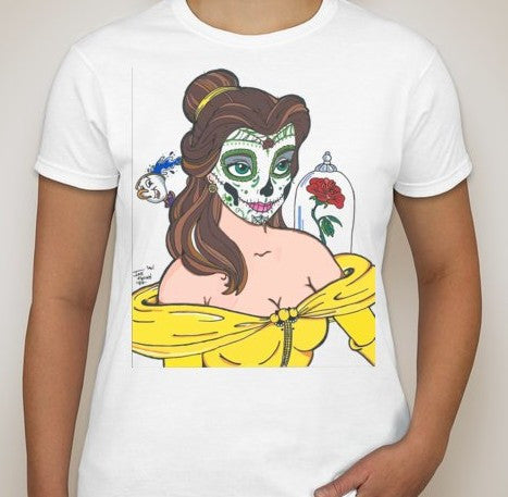 Day of the Dead | Disney Princess Belle T-shirt | Blasted Rat