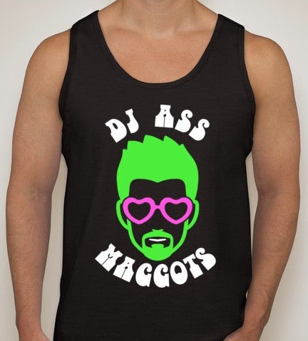 DJ Ass Maggots Green Art Pink Glasses Tank Top