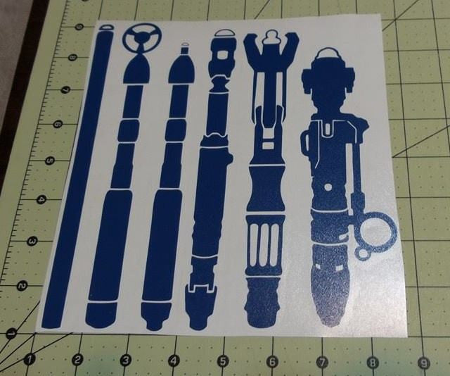 Doctor Who 6 Sonic Screwdrivers | Die Cut Vinyl Sticker | Blasted Rat