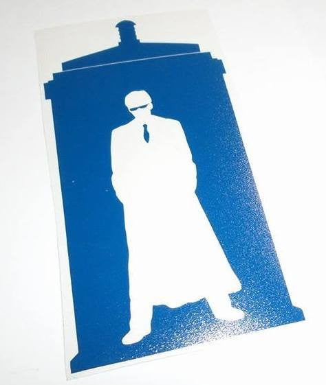Dr Who 10th Doctor Tardis Glasses | Die Cut Vinyl Sticker Decal