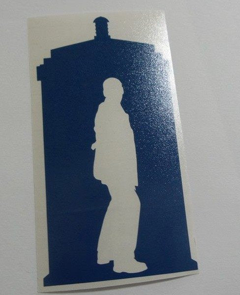 Dr Who 9th Doctor Tardis Side View | Die Cut Vinyl Sticker Decal