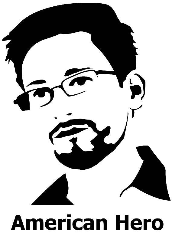 Edward Snowden American Hero Die Cut Vinyl Sticker Decal