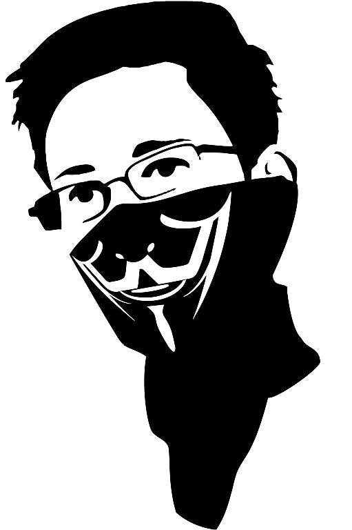 Edward Snowden In Anonymous Bandana Die Cut Vinyl Sticker Decal