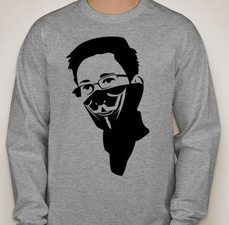 Edward Snowden In Anonymous Bandana Long Sleeve T-shirt