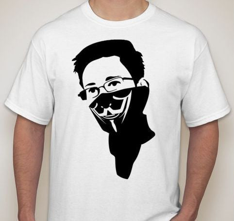 Edward Snowden In Anonymous Bandana T-shirt