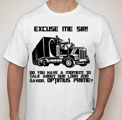 Transformers Optimus Prime Trucker Joke T-shirt | Blasted Rat