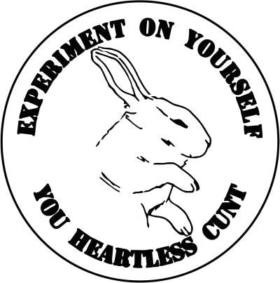 Experiment On Yourself Against Animal Testing Vegetarian Vegan Animal Rights ALF Rabbit | Die Cut Vinyl Sticker Decal