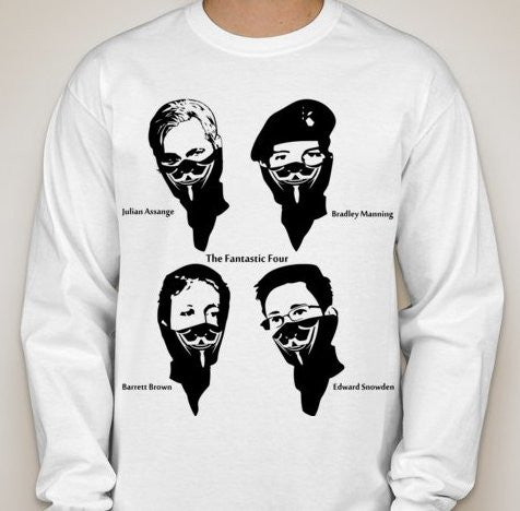 The Fantastic Four Assange Brown Manning Snowden Anonymous Long Sleeve T-shirt