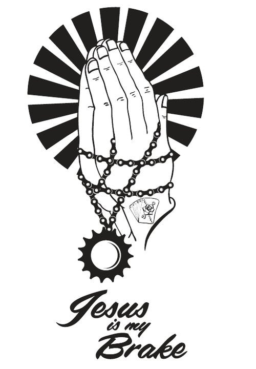 Fixed Gear Jesus Is My Brake | Die Cut Vinyl Sticker Decal | Blasted Rat