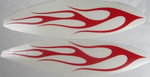 Flames Racing Car x2 Variation 2 | Die Cut Vinyl Sticker Decal | Blasted Rat