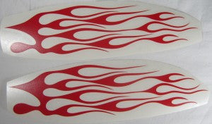 Flames Racing Car x2 | Die Cut Vinyl Sticker Decal | Blasted Rat