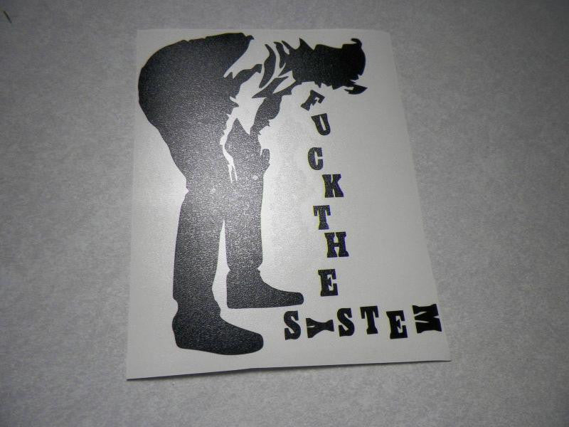 Fuck The System Migraine Man | Die Cut Vinyl Sticker Decal | Blasted Rat