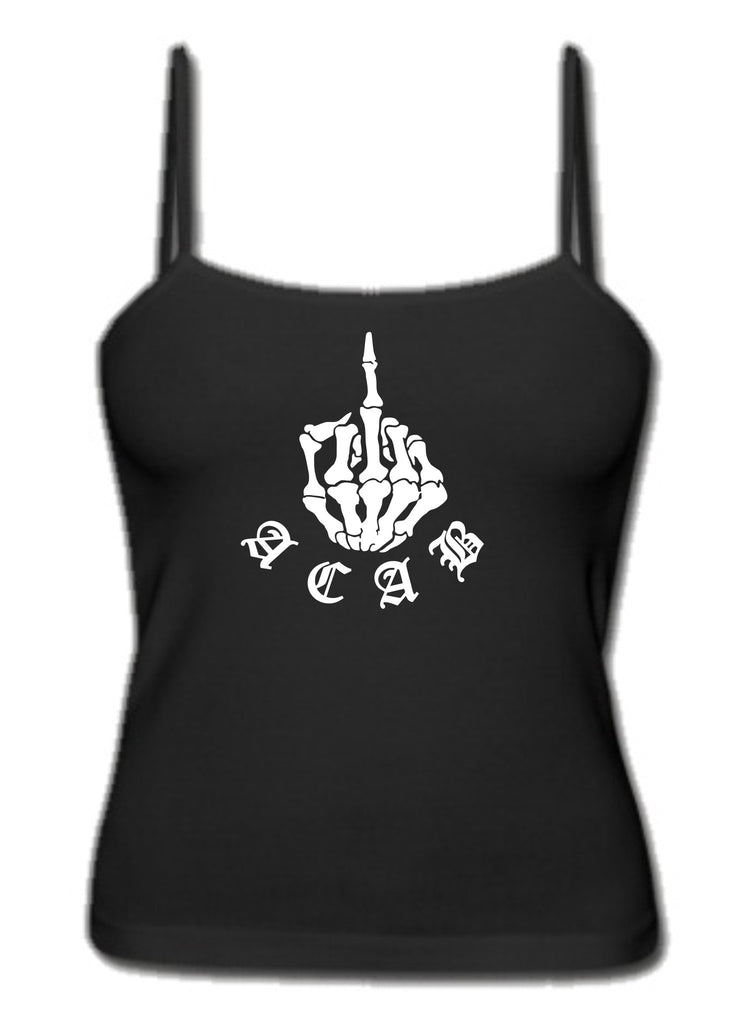 ACAB Fuck You Flip Off Skeleton Finger A.C.A.B. Women's Singlet