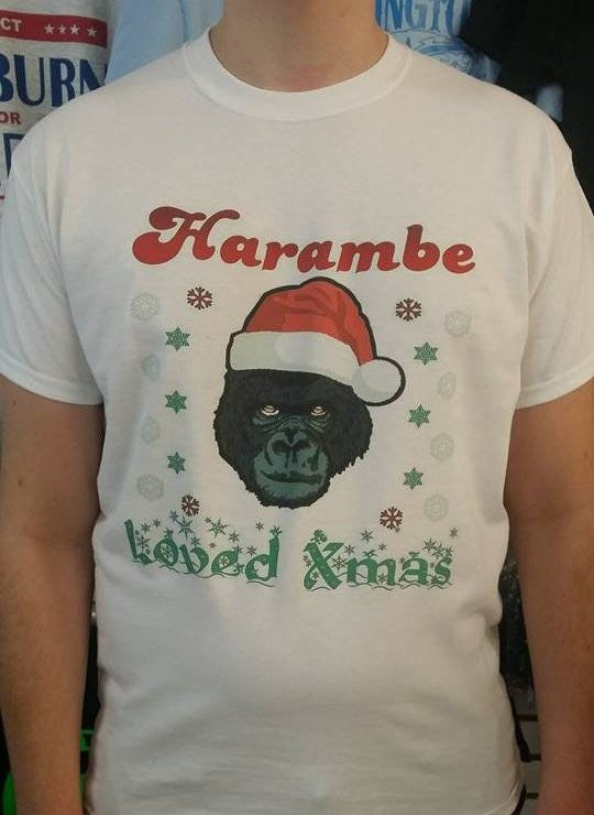 Harambe Loved Xmas Christmas Gorilla T-shirt