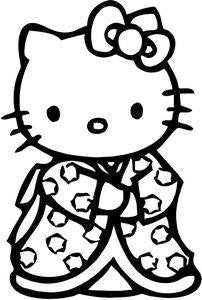 Hello Kitty Geisha Die Cut Vinyl Sticker Decal