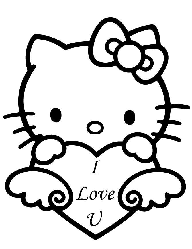 Hello Kitty Heart I Love You Die Cut Vinyl Sticker Decal