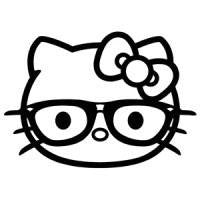 Hello Kitty Hipster Glasses Die Cut Vinyl Sticker Decal