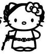 Hello Kitty Princess Leia Starwars Die Cut Vinyl Sticker Decal