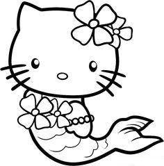 Hello Kitty Mermaid With Flowers Die Cut Vinyl Sticker Decal