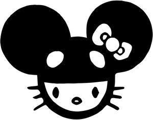 Hello Kitty Mickey Mouse Die Cut Vinyl Sticker Decal