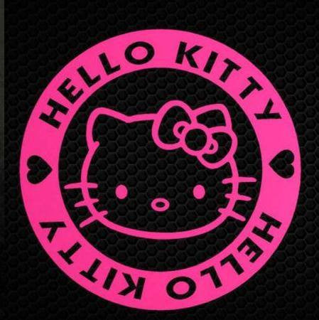 Hello Kitty Round Logo Die Cut Vinyl Sticker Decal