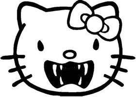 Hello Kitty Sharp Teeth - Die Cut Vinyl Sticker Decal