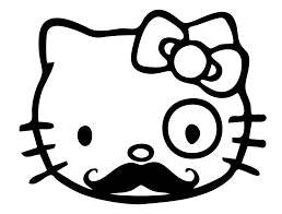 Hello Kitty Sir Moustache Monocle Die Cut Vinyl Sticker Decal