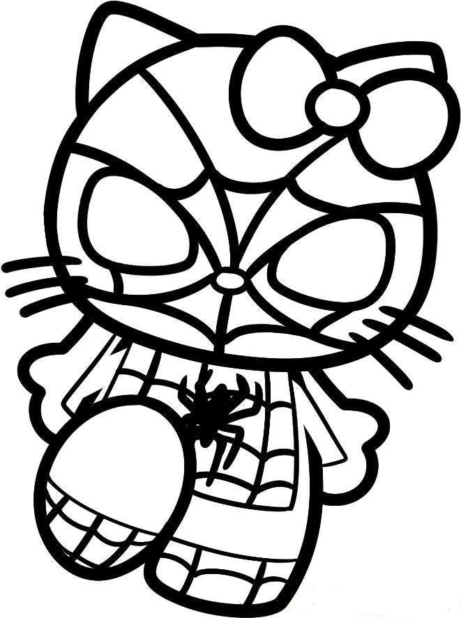 Hello Kitty Spiderman Die Cut Vinyl Sticker Decal