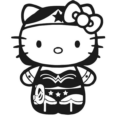 Hello Kitty Superwoman Die Cut Vinyl Sticker Decal