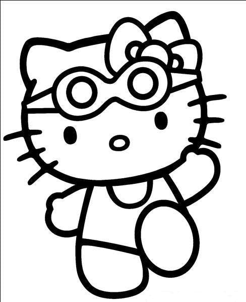 Hello Kitty Swimmer Die Cut Vinyl Sticker Decal