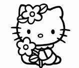 Hello Kitty With Flower Die Cut Vinyl Sticker Decal