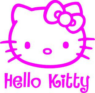 Hello Kitty With Text Die Cut Vinyl Sticker Decal